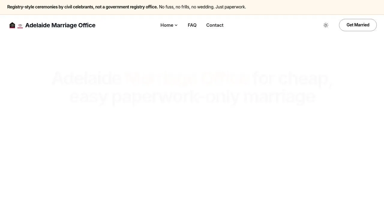 Adelaide Marriage Office — marriage services in Adelaide, South Australia