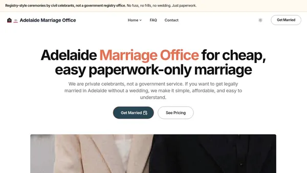 Adelaide Marriage Office — marriage services in Adelaide, South Australia