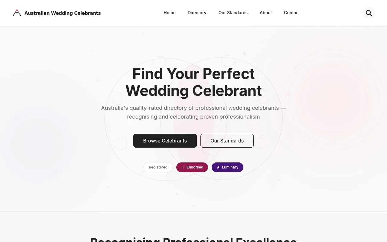 Australian Wedding Celebrants — Australia's quality-rated directory of professional wedding celebrants