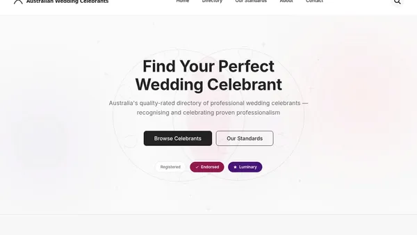 Australian Wedding Celebrants — Australia's quality-rated directory of professional wedding celebrants