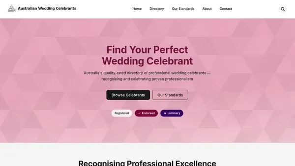 Australian Wedding Celebrants — Australia's quality-rated directory of professional wedding celebrants