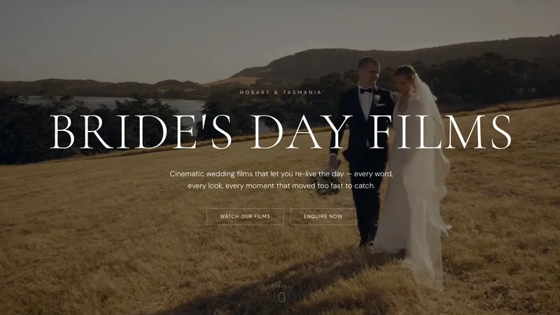 Bride's Day Films – wedding videography in Tasmania