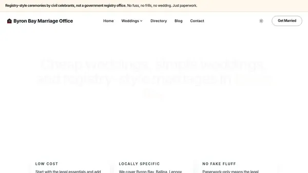 Byron Bay Marriage Office — marriage services in Byron Bay