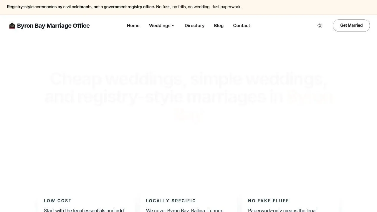 Byron Bay Marriage Office — marriage services in Byron Bay