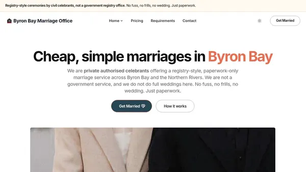 Byron Bay Marriage Office — marriage services in Byron Bay