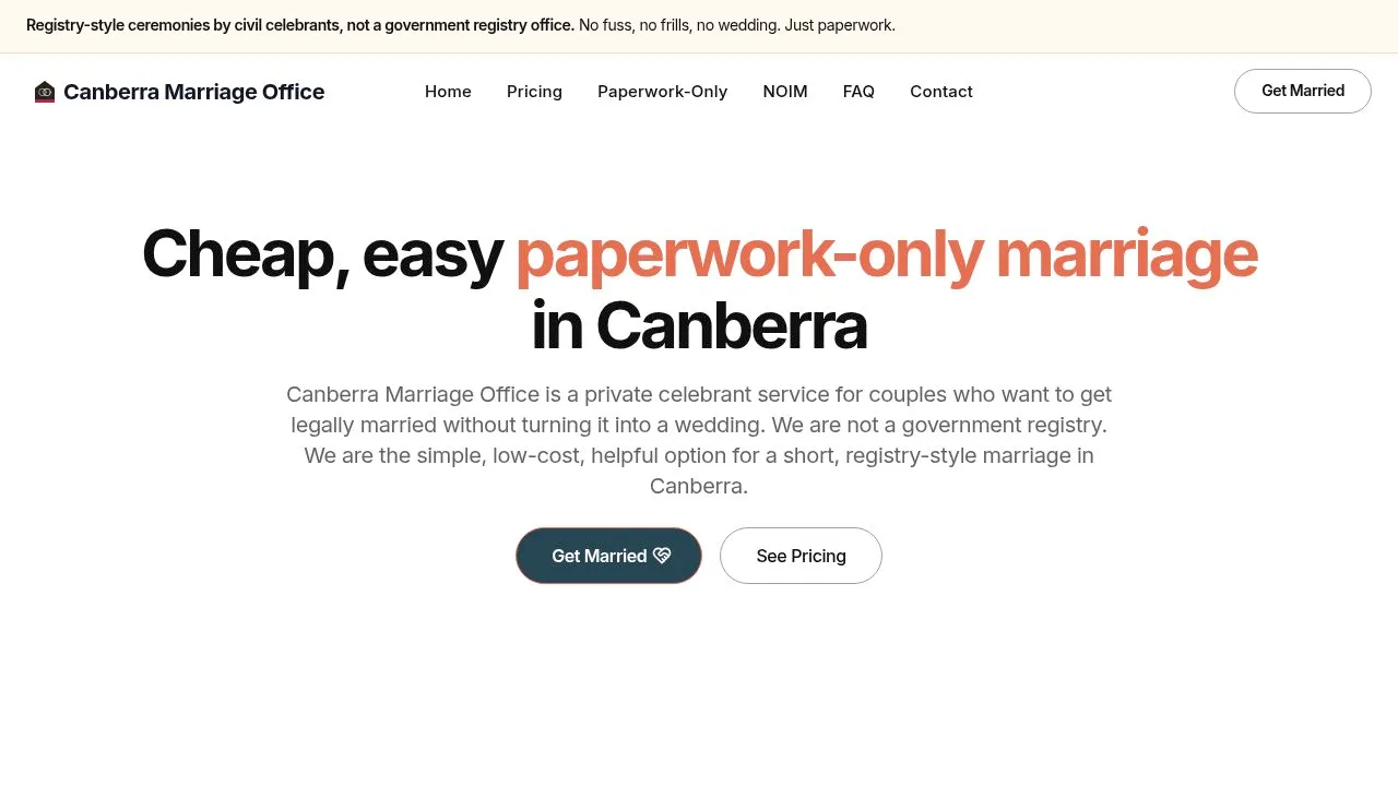 Canberra Marriage Office — marriage services in Canberra, ACT
