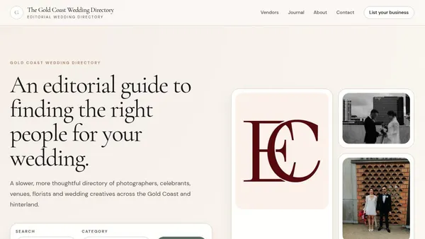 Gold Coast Wedding Directory — find wedding vendors on the Gold Coast