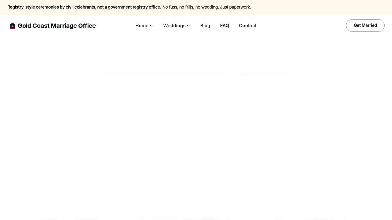 Gold Coast Marriage Office — marriage services on the Gold Coast