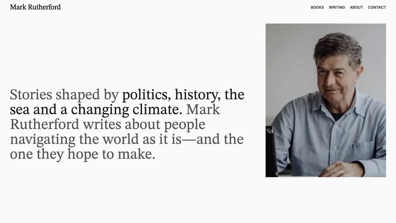 Mark Rutherford Writes homepage, featuring author Mark Rutherford and his fiction