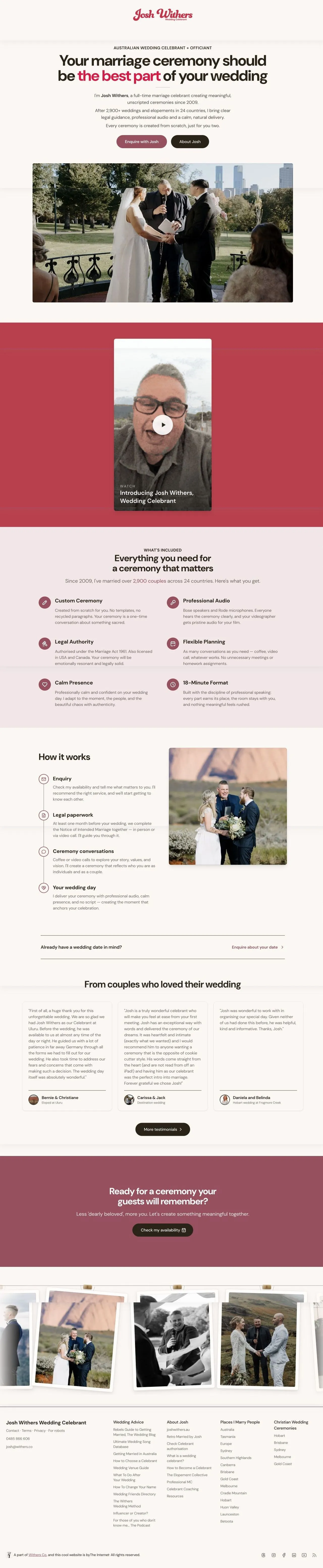 Full page screenshot of Married by Josh