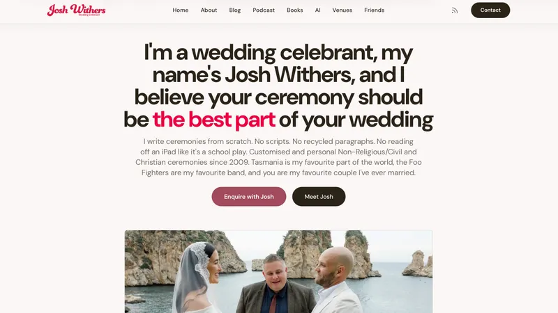 Married by Josh, Tasmania's top celebrant