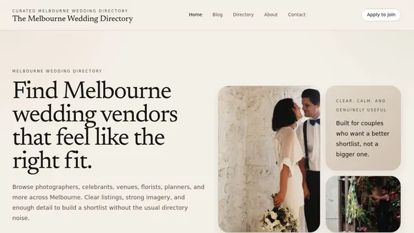 Melbourne Wedding Directory — find wedding vendors in Melbourne