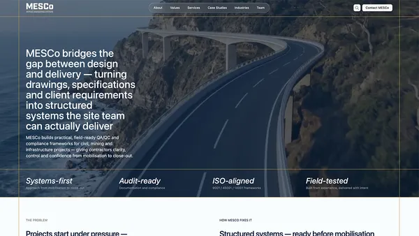 MESCo — McPhee Engineering Systems consultancy website