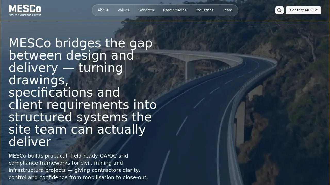 MESCo — McPhee Engineering Systems consultancy website