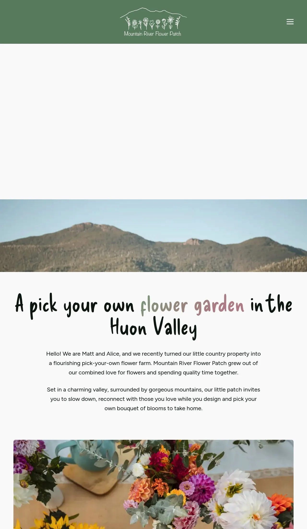 Full page screenshot of Mountain River Flower Patch
