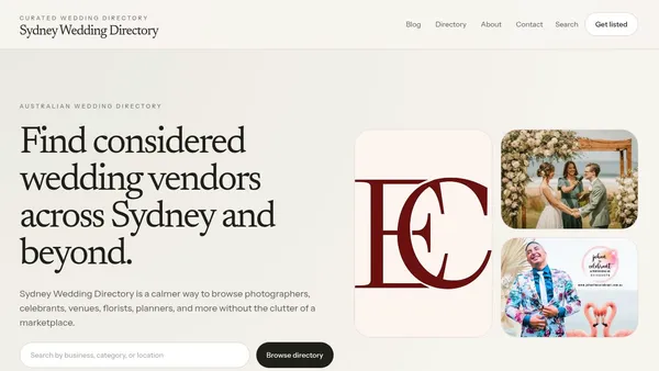 Sydney Wedding Directory — find wedding vendors in Sydney