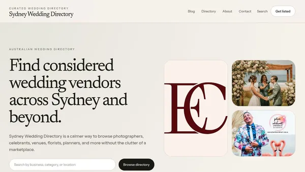 Sydney Wedding Directory — find wedding vendors in Sydney