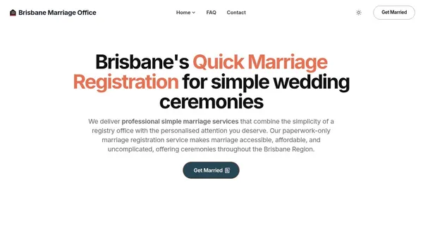 The Marriage Office — marriage services